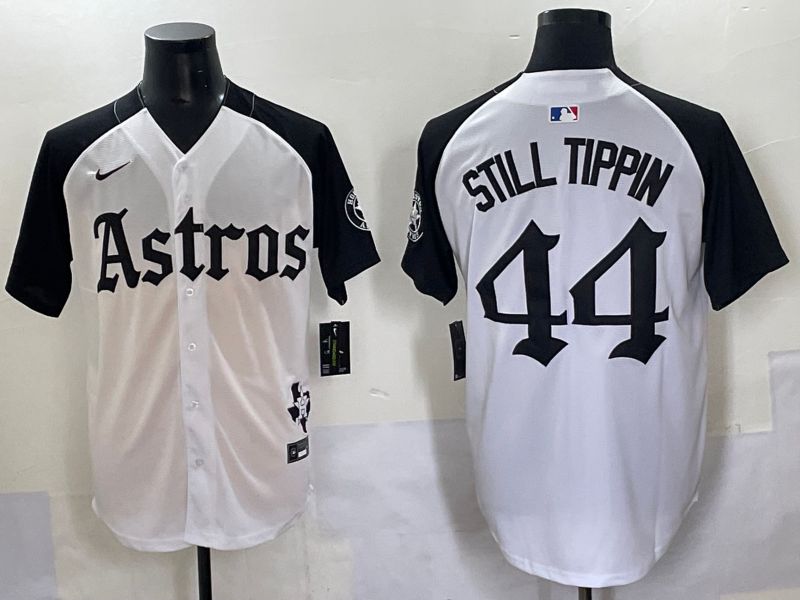 Men 2025 Houston Astros #44 Still Tippin White Black Five generations Joint Name Nike MLB Jersey style 1